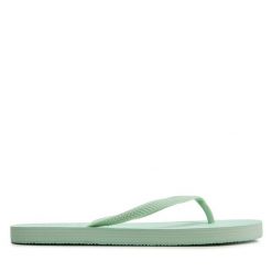 Japonki ONLY Shoes. Zielone klapki ONLY SHOES, bez wzorów, bez obcasa. Za 49.99 zł.