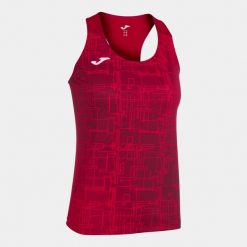 Tank top do biegania damski Joma Elite VIII. Czerwone koszulki sportowe Joma, bez wzorów, bez ramiączek, do biegania. W wyprzedaży za 97.50 zł.
