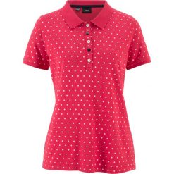 Shirt polo "pique", w kropki bonprix czerwono-biały w kropki. Czerwone koszulki polo bonprix, bez wzorów, bez kołnierzyka, bez ramiączek. Za 24.99 zł.