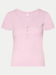 Hunkemöller Koszulka piżamowa Gathering 205129 Różowy Regular Fit. Czerwone koszule nocne Hunkemöller, m, bez wzorów, z bawełny, bez ramiączek. Za 59.99 zł.