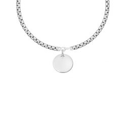 Naszyjnik łańcuch Cube z medalikiem posrebrzany. Szare naszyjniki Lilou, posrebrzane. Za 468.00 zł.