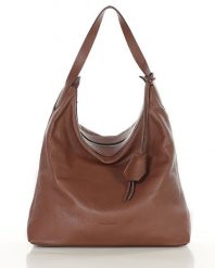Shopperka skórzana MARCO MAZZINI brązowa s285d. Brązowe shopper bez wzorów, ze skóry, na ramię, bez dodatków. Za 408.49 zł.