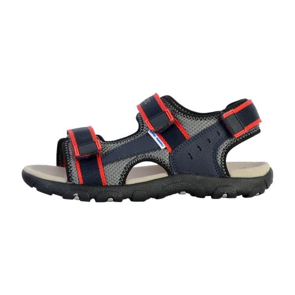 Sandały GEOX JR SANDAL STRADA A Czerwony. Czerwone sandały Geox, bez wzorów, bez obcasa, bez zapięcia. Za 151.99 zł.