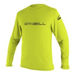 Koszulka do sportów wodnych ONEILL Basic Skins długi rękaw. Zielone bluzki O'Neill, m, bez wzorów, sportowe, bez kołnierzyka, bez ramiączek. Za 195.00 zł.