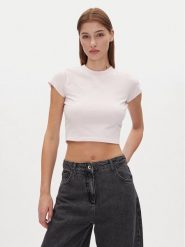 HUGO T-Shirt Dome_B 50537247 Różowy Cropped Fit. Czerwone t-shirty Hugo, l, bez wzorów, z bawełny, bez kołnierzyka, bez ramiączek. Za 159.99 zł.
