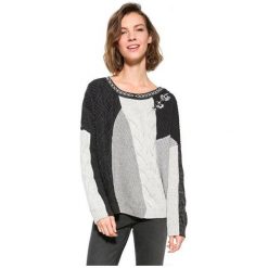 Desigual Panie sweter jers Sami 17WWJFA8 2042 (rozmiar S). Białe swetry Desigual, s, bez wzorów, bez ramiączek. W wyprzedaży za 201.00 zł.