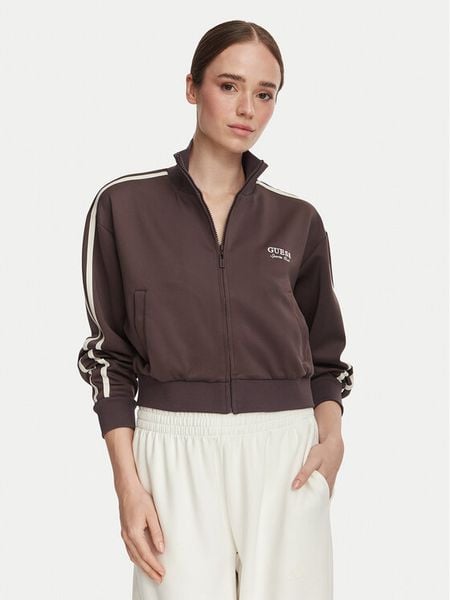 Guess Bluza V6YQ07 K4287 Brązowy Regular Fit. Brązowe bluzy Guess, xs, z aplikacjami, z syntetyku, bez kaptura. Za 434.99 zł.