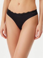 Calvin Klein Underwear Stringi LV00QD5270 Czarny. Czarne stringi Calvin Klein Underwear, bez wzorów, z syntetyku. Za 49.99 zł.