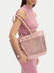 Nine West Torebka CEO-Bleeker Petal-LDA8699A Różowy. Czerwone shopper Nine West, bez wzorów, ze skóry, bez dodatków. Za 269.99 zł.