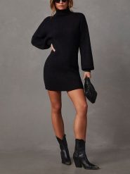 LA Angels Sukienka dzianinowa w kolorze czarnym rozmiar: M. Czarne sukienki LA Angels, na co dzień, m, bez wzorów, z dzianiny, bez kołnierzyka, bez ramiączek, mini, proste. Za 173.99 zł.