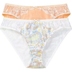 Figi (2 pary), bawełna organiczna bonprix z nadrukiem + łososiowy. Figi bonprix. Za 39.98 zł.