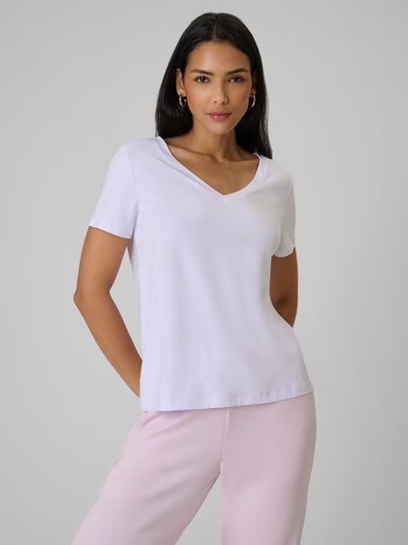 4F T-shirt regular z modalem damski - biały L. Białe t-shirty 4f, l, bez wzorów, z dzianiny, bez kołnierzyka, bez ramiączek. Za 79.99 zł.