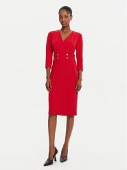 Rinascimento Sukienka koktajlowa CFC0126151003 Czerwony Slim Fit. Czerwone sukienki Rinascimento, m, bez wzorów, z syntetyku, wizytowe, bez kołnierzyka, bez ramiączek. Za 579.99 zł.
