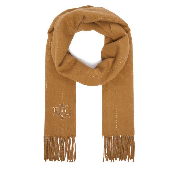 Szalik LAUREN RALPH LAUREN. Brązowe szaliki Lauren Ralph Lauren, bez wzorów. Za 519.99 zł.