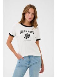 Kaffe Koszulka w kolorze białym rozmiar: L. Białe bluzki Kaffe, l, bez wzorów, bez kołnierzyka, bez ramiączek. Za 104.99 zł.