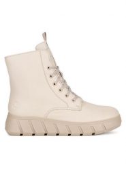 Rieker Trzewiki Y3501-60 Beżowy. Brązowe botki Rieker, bez wzorów, ze skóry, bez obcasa, na płaskiej podeszwie, bez zapięcia. Za 293.99 zł.