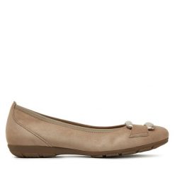 Baleriny Gabor. Brązowe baleriny Gabor, bez wzorów, bez obcasa. Za 449.99 zł.