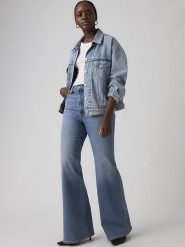 Levi's Dżinsy "Ribcage" - Flared fit - w kolorze niebieskim rozmiar: W31/L32. Niebieskie jeansy Levi's®, l, z aplikacjami, z podwyższonym stanem. Za 277.44 zł.