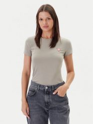 Guess T-Shirt W2YI44 J1314 Khaki Regular Fit. Brązowe t-shirty Guess, xl, z aplikacjami, z bawełny, bez kołnierzyka, bez ramiączek. Za 129.99 zł.