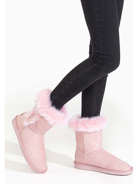 Blackfield Botki zimowe "Chuckson" w kolorze jasnoróżowym rozmiar: 41. Różowe botki Blackfield, na zimę, bez wzorów, z materiału, bez obcasa, bez zapięcia. Za 201.45 zł.