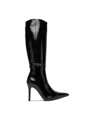 DeeZee Kozaki W4LD190604 Czarny. Czarne kozaki DeeZee, z materiału, bez obcasa, na szpilce, bez zapięcia. Za 259.99 zł.