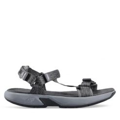 Sandały 4F. Szare sandały 4f, bez wzorów, bez obcasa, na płaskiej podeszwie, bez zapięcia. Za 159.99 zł.