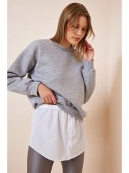 Happiness Istanbul Taliowana bluzka przedłużająca w kolorze białym rozmiar: 36. Białe bluzki Happiness Istanbul, bez wzorów, bez kołnierzyka, bez ramiączek. Za 56.99 zł.