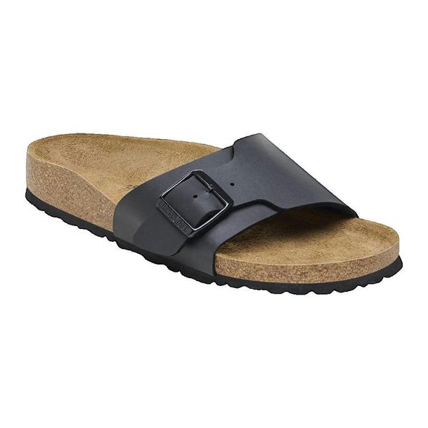 Sandały Birkenstock Catalina czarne. Czarne sandały Birkenstock, bez wzorów, z materiału, eleganckie, bez obcasa, bez zapięcia. Za 377.50 zł.