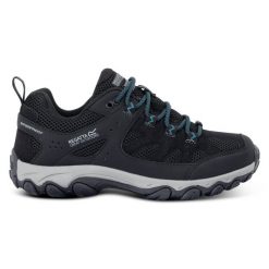 Buty damskie trekkingowe niskie z membraną Edgepoint IV. Czarne trekkingi Regatta, z materiału, trekkingowe. Za 264.00 zł.
