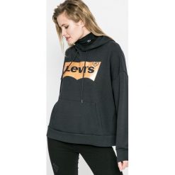 Levi's - Bluza. Brązowe bluzy sportowe Levi's®, l, z nadrukiem, z bawełny, z kapturem. W wyprzedaży za 169.90 zł.