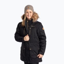 Kurtka zimowa damska Pinewood Finnveden Winter Parka. Czarne parki PINEWOOD, na zimę, z puchu, sportowe, bez kaptura. Za 739.99 zł.