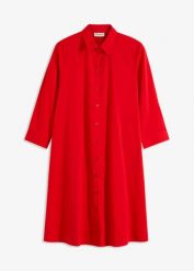 Szmizjerka z mocnej popeliny. Zielone sukienki bonprix, bez wzorów, eleganckie, bez kołnierzyka, bez ramiączek, szmizjerki. Za 124.99 zł.