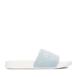 Klapki G-Star Raw. Niebieskie klapki G-Star Raw, bez wzorów, bez obcasa. Za 139.99 zł.