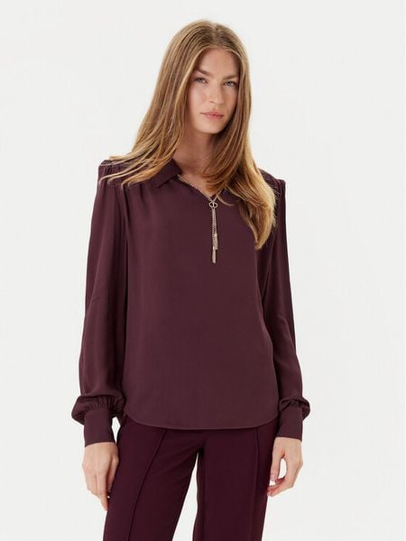 TWINSET Bluzka 252TP2291 Bordowy Loose Fit. Czerwone bluzki Twinset, bez wzorów, z wiskozy, bez kołnierzyka, bez ramiączek. Za 769.99 zł.