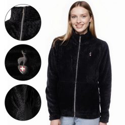 Bluza polarowa damska AULP BECCO Rozpinana z kołnierzem. Czarne bluzy Aulp, bez wzorów, z polaru, bez kaptura. Za 219.99 zł.