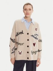 Weekend Max Mara Kardigan Belgio 2525346082 Beżowy Relaxed Fit. Brązowe kardigany Weekend Max Mara, xl, bez wzorów, z wełny. Za 1,549.00 zł.