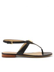 LAUREN RALPH LAUREN Sandały Everley 802959145001 Czarny. Czarne sandały Lauren Ralph Lauren, bez wzorów, ze skóry, bez obcasa, na płaskiej podeszwie, bez zapięcia. Za 439.99 zł.