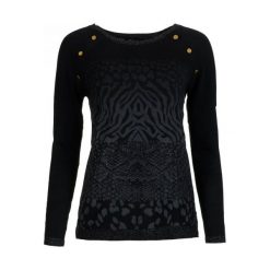 Desigual sweter damski Gaea S czarny. Czarne swetry Desigual, s, bez wzorów, bez ramiączek. W wyprzedaży za 173.00 zł.