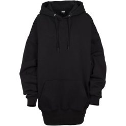 Długa Bluza Z Kapturem Dla Pań I Panów. Czarne bluzy Urban Classics, s, bez wzorów, z kapturem. Za 179.99 zł.