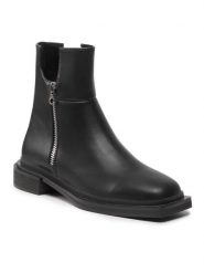 DeeZee Botki ZAL90183-2 Czarny. Czarne botki DeeZee, bez wzorów, ze skóry, bez obcasa, na płaskiej podeszwie, bez zapięcia. Za 209.99 zł.