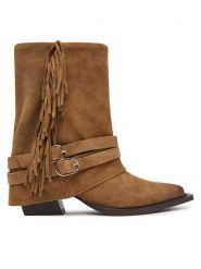 Steve Madden Kowbojki Hadly 11005190 Brązowy ciemny. Brązowe botki Steve Madden, bez wzorów, ze skóry, bez obcasa, na słupku, bez zapięcia. Za 1,029.00 zł.