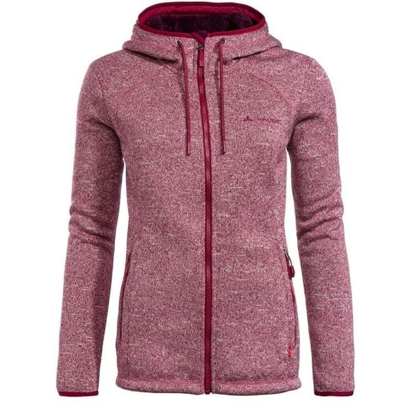 Bluza trekkingowa damska Vaude Sentino III. Czerwone bluzy Vaude, bez wzorów, z polaru, z kapturem. W wyprzedaży za 416.00 zł.