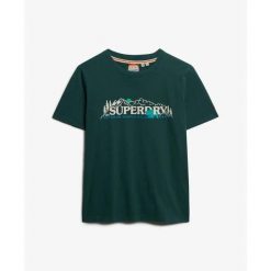 Koszulka damska Superdry Supply Co. Zielone bluzki Superdry, bez wzorów, eleganckie, bez kołnierzyka, bez ramiączek. W wyprzedaży za 143.20 zł.