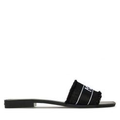 Klapki KARL LAGERFELD. Czarne klapki KARL LAGERFELD, bez wzorów, bez obcasa. Za 419.99 zł.