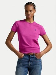 Polo Ralph Lauren T-Shirt 211971872010 Różowy Slim Fit. Czerwone koszulki polo Polo Ralph Lauren, xxs, bez wzorów, z bawełny, bez kołnierzyka, bez ramiączek. Za 589.99 zł.