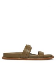 MICHAEL Michael Kors Klapki Mandy Flat Sandal 40S5MAFS2L Zielony. Zielone klapki MICHAEL Michael Kors, bez wzorów, ze skóry, bez obcasa. Za 439.99 zł.