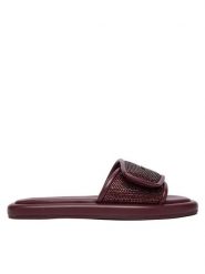 MICHAEL Michael Kors Klapki 40F5SKFA3S Bordowy. Czerwone klapki MICHAEL Michael Kors, bez wzorów, ze skóry, bez obcasa. Za 569.99 zł.