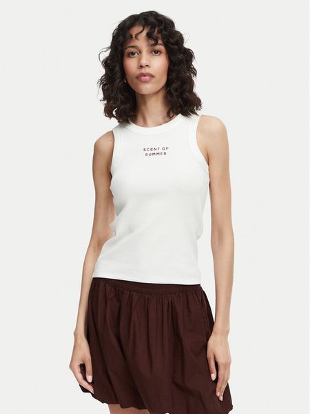 Vero Moda Top Nira 10341982 Biały Slim Fit. Białe topy Vero Moda, s, bez wzorów, z bawełny, bez kołnierzyka, bez ramiączek. Za 75.99 zł.