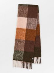 Becksöndergaard Szal w kolorze brązowo-ciemnozielonym - 200 x 33 cm rozmiar: onesize. Brązowe szaliki Becksöndergaard, bez wzorów, z materiału. Za 217.99 zł.