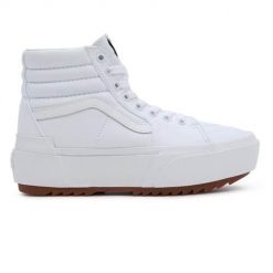 Buty do chodzenia damskie Vans UA SK8HI. Białe obuwie sportowe Vans, z gumy, za kostkę, bez zapięcia, trekkingowe. Za 533.00 zł.